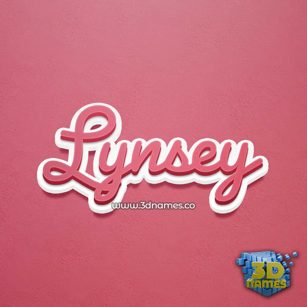 lynsey in Red Scribble style - 3D name wallpaper
