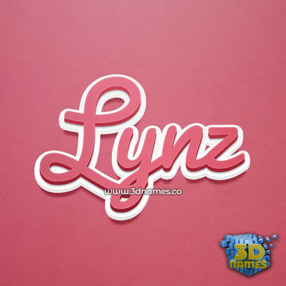 lynz in Red Scribble style - 3D name wallpaper