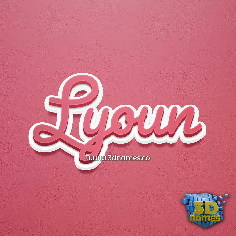 lyoun in Red Scribble style - 3D name wallpaper