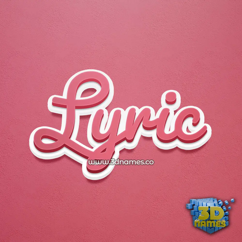 lyric in Red Scribble style - 3D name wallpaper