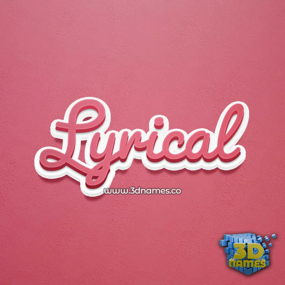 lyrical in Red Scribble style - 3D name wallpaper