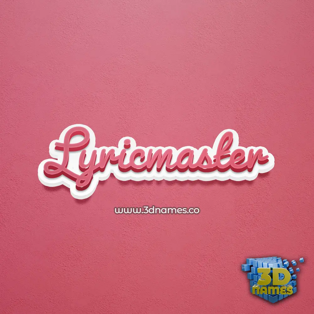 lyricmaster in Red Scribble style - 3D name wallpaper