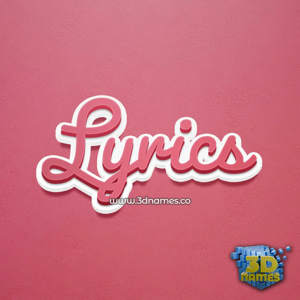 lyrics in Red Scribble style - 3D name wallpaper
