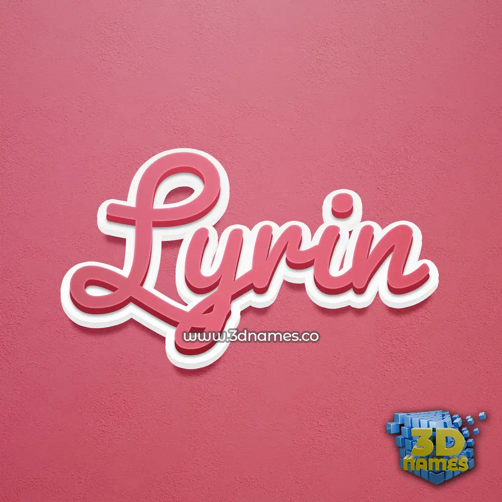 lyrin in Red Scribble style - 3D name wallpaper