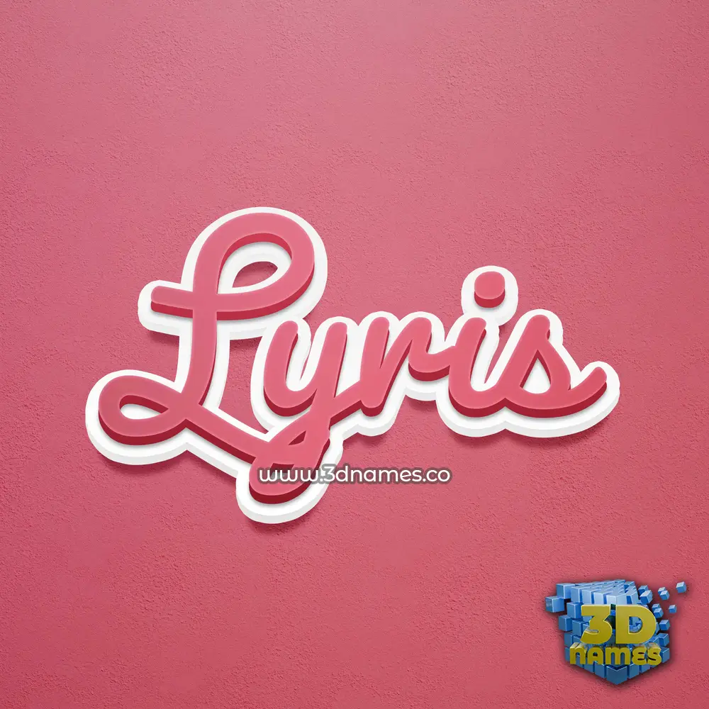 lyris in Red Scribble style - 3D name wallpaper