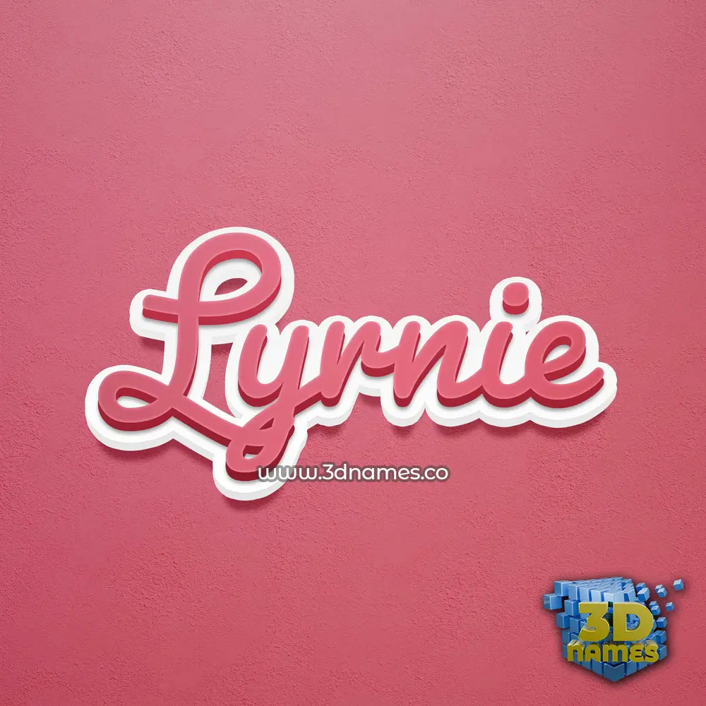 lyrnie in Red Scribble style - 3D name wallpaper