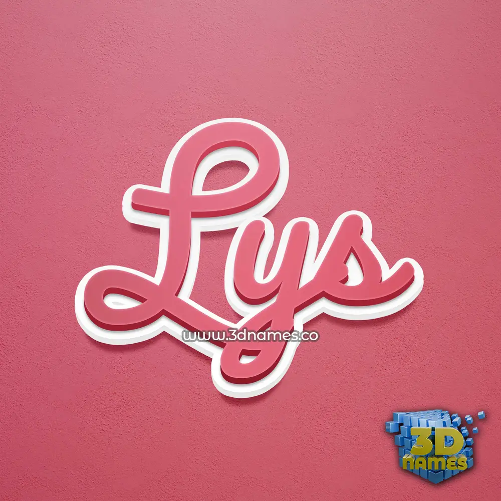 lys in Red Scribble style - 3D name wallpaper