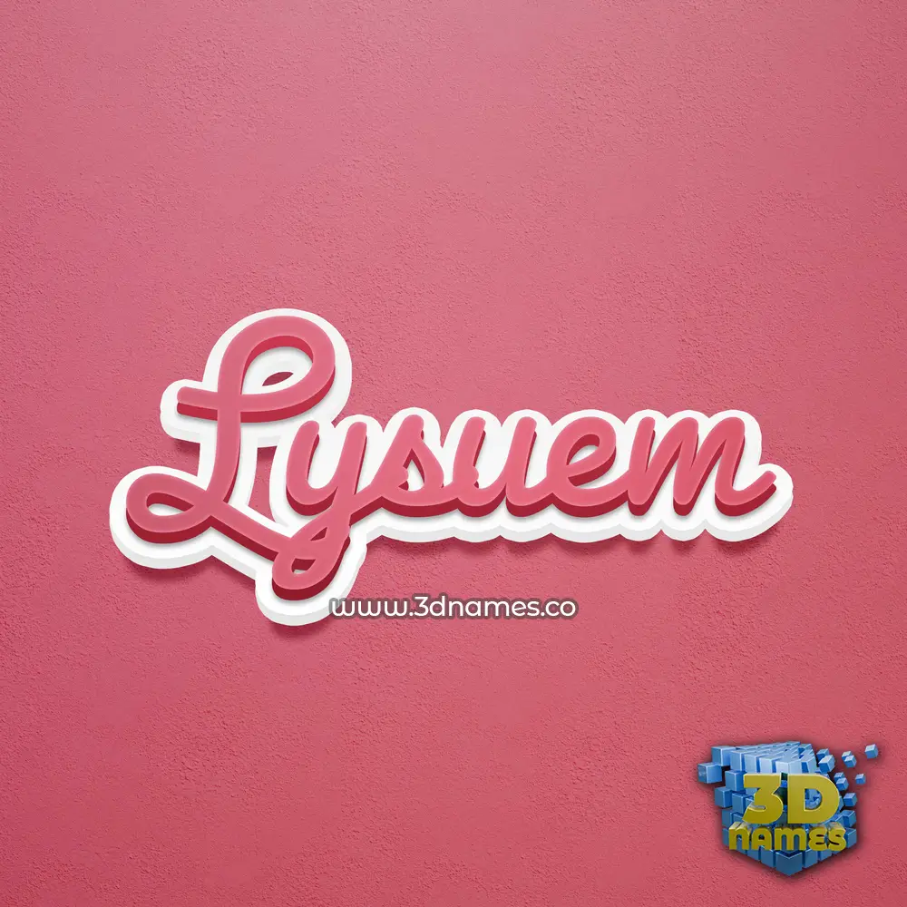 lysuem in Red Scribble style - 3D name wallpaper
