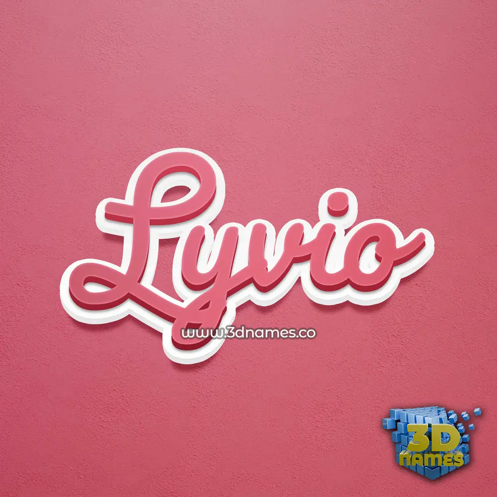lyvio in Red Scribble style - 3D name wallpaper