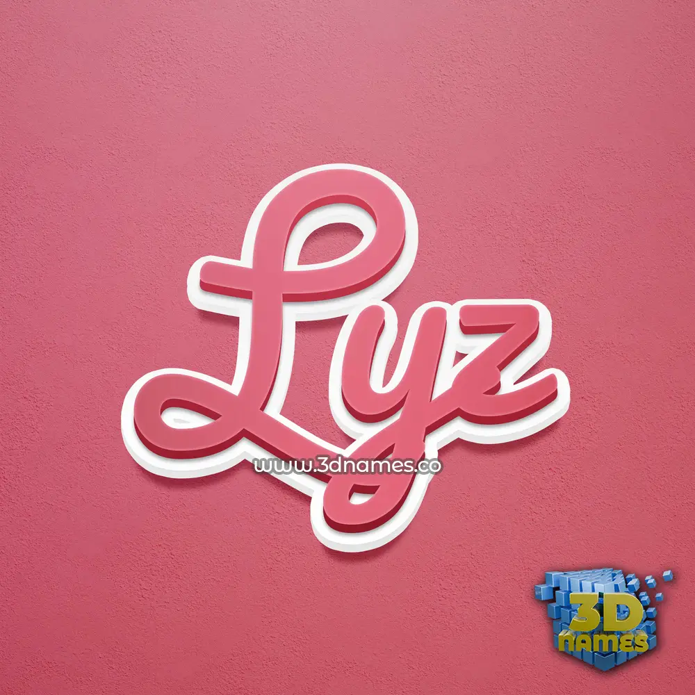 lyz in Red Scribble style - 3D name wallpaper