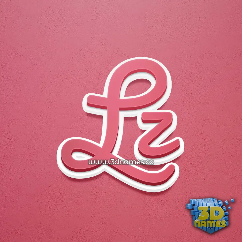 lz in Red Scribble style - 3D name wallpaper
