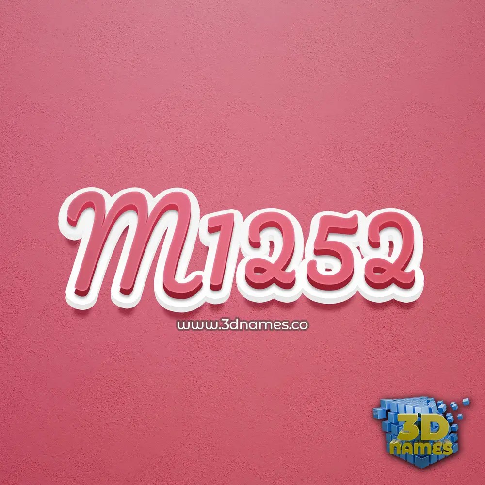 m1252 in Red Scribble style - 3D name wallpaper