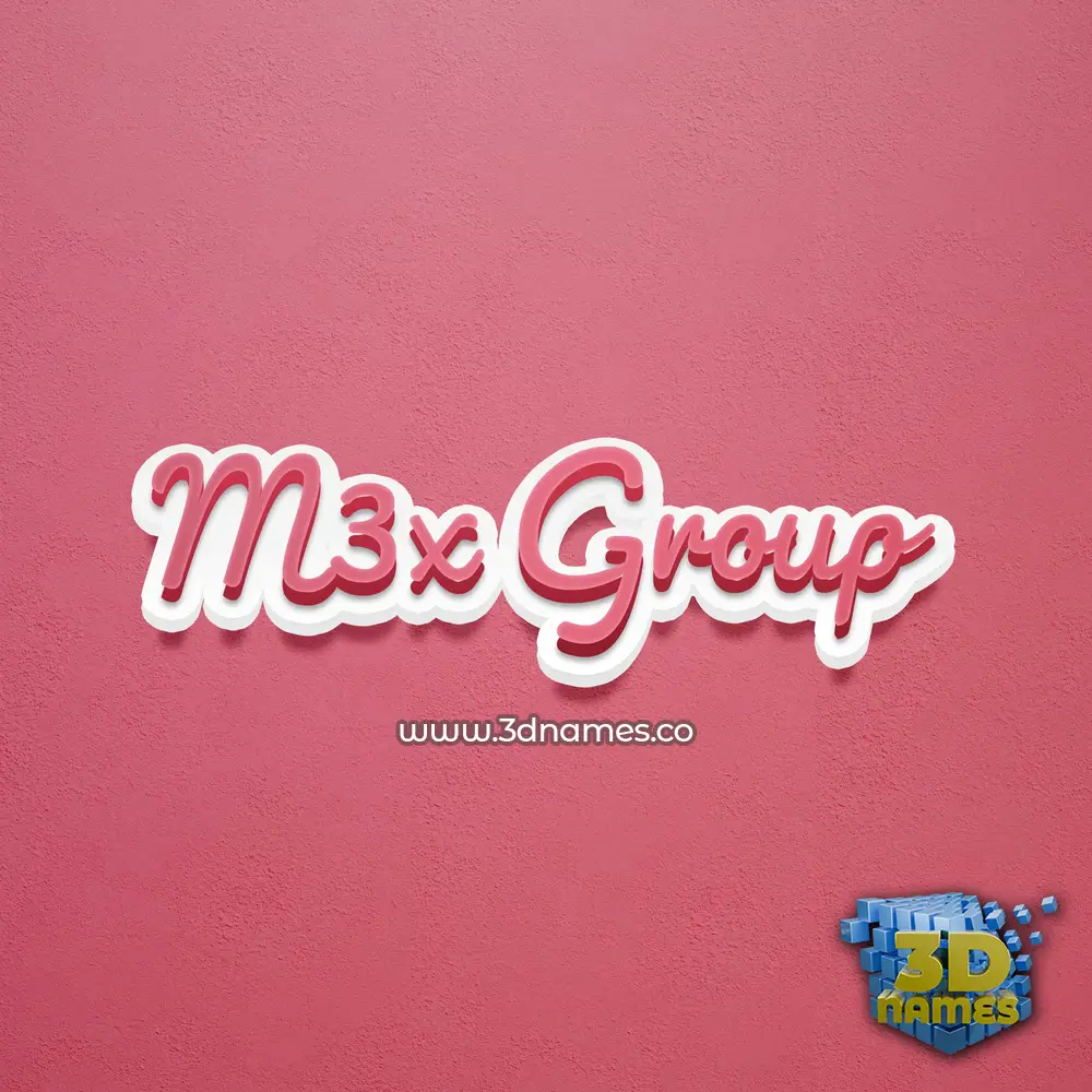 m3x group in Red Scribble style - 3D name wallpaper
