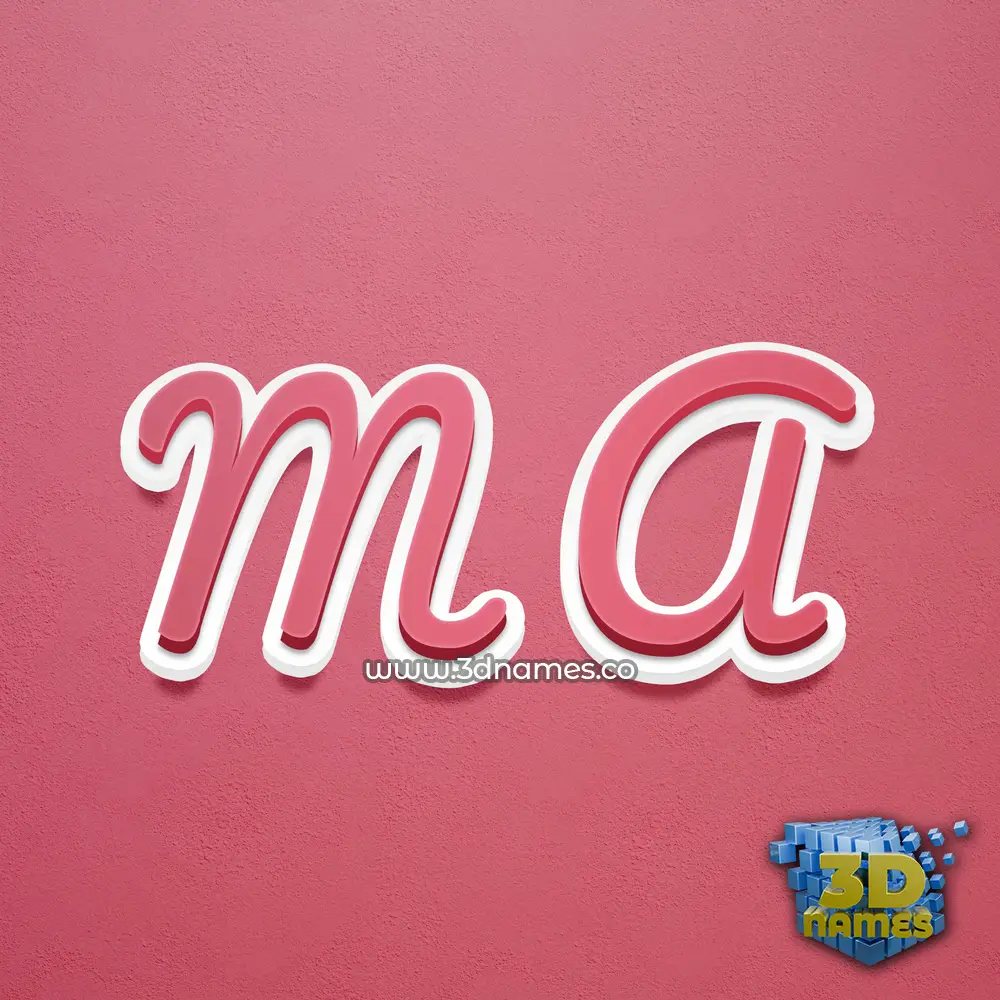 m a in Red Scribble style - 3D name wallpaper