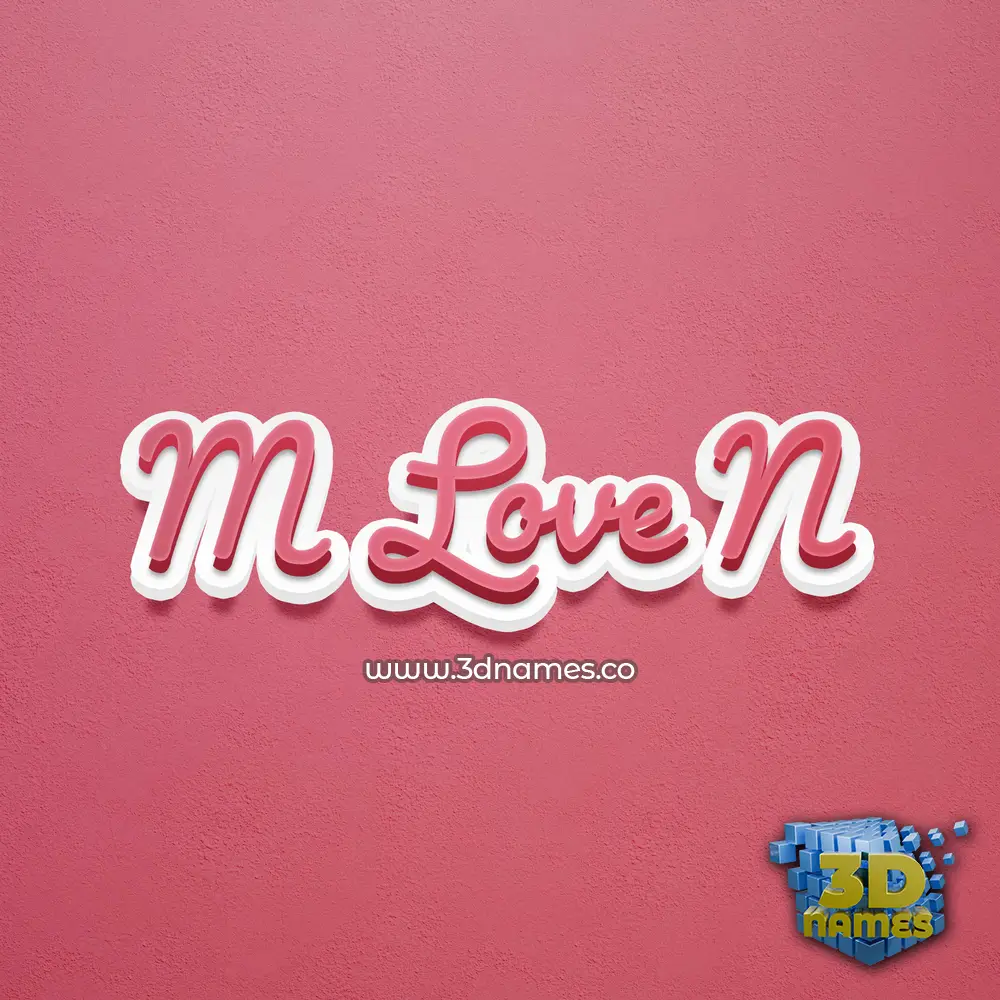 m love n in Red Scribble style - 3D name wallpaper