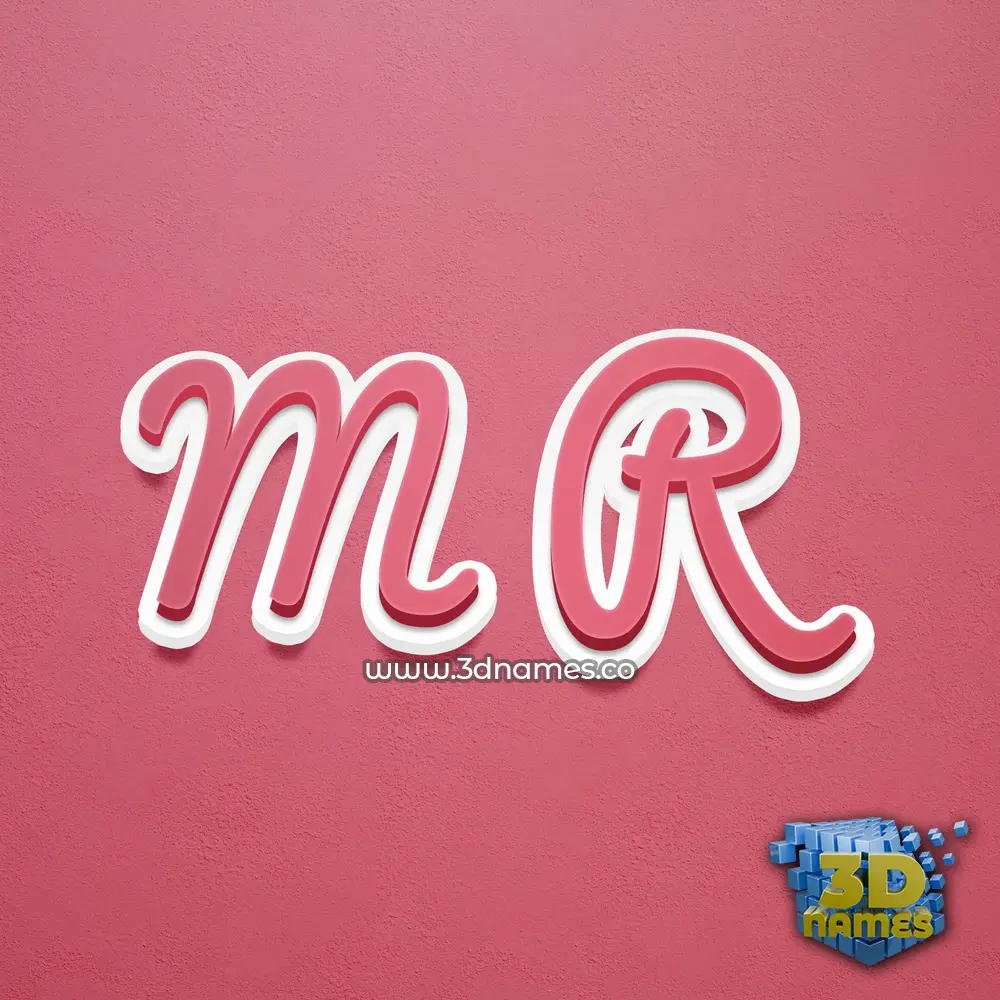 m r in Red Scribble style - 3D name wallpaper