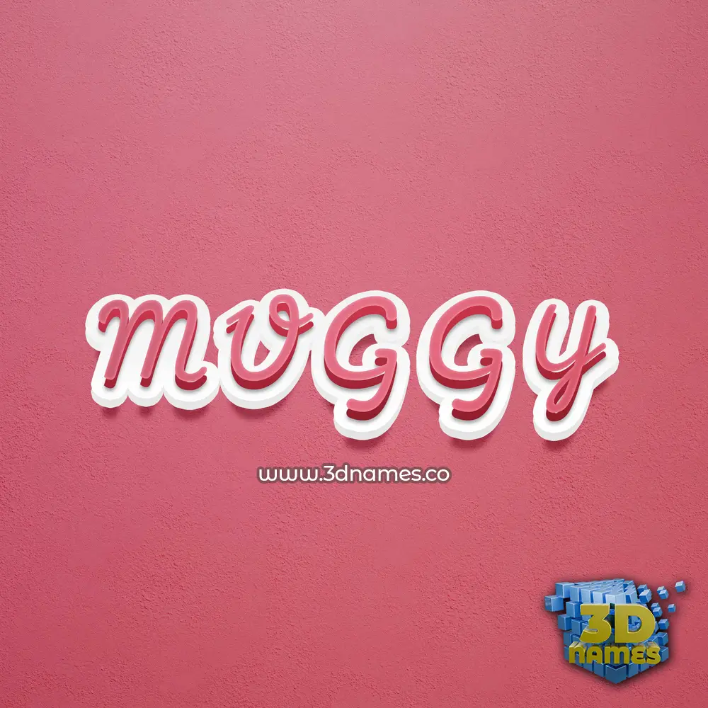 m u g g y in Red Scribble style - 3D name wallpaper