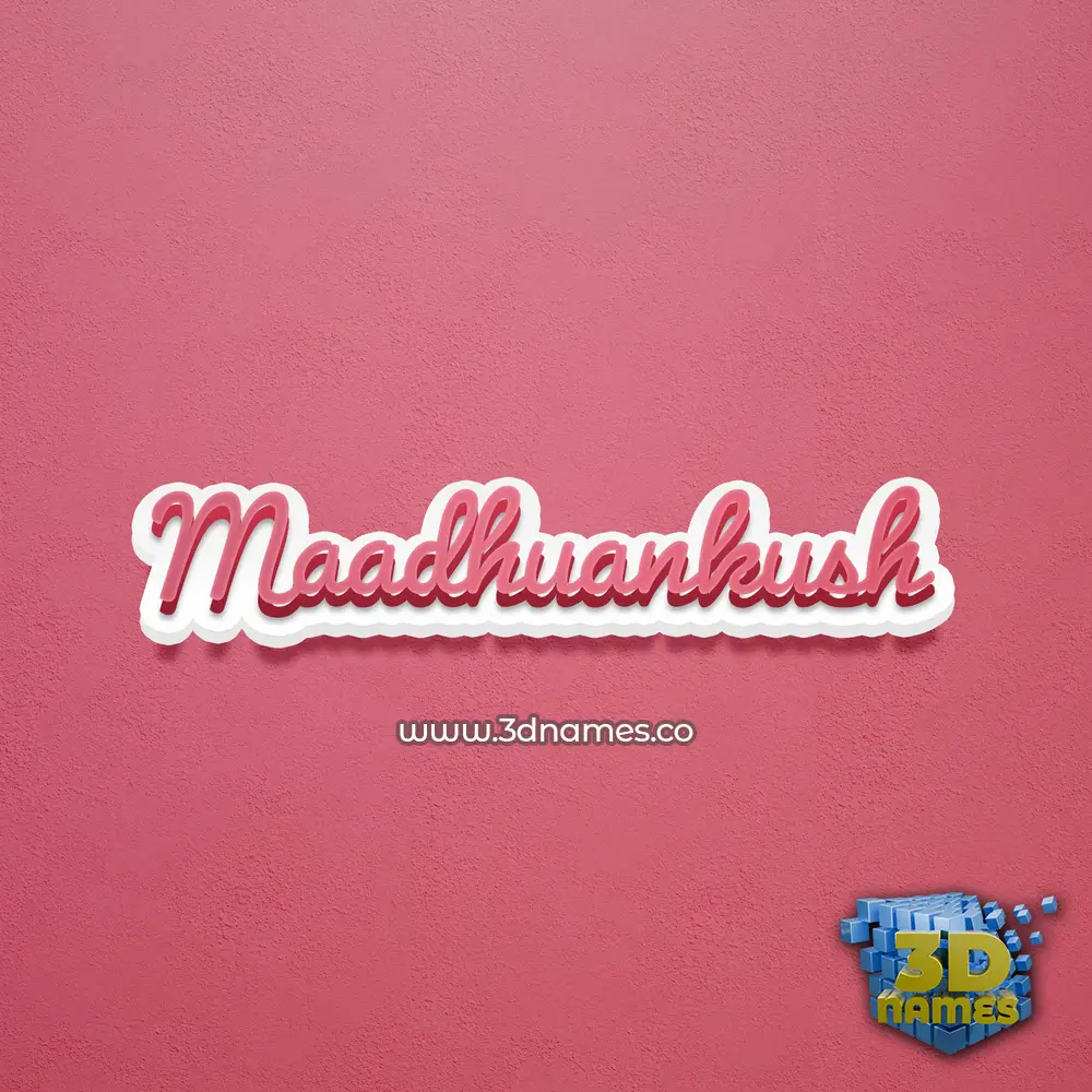 maadhuankush in Red Scribble style - 3D name wallpaper
