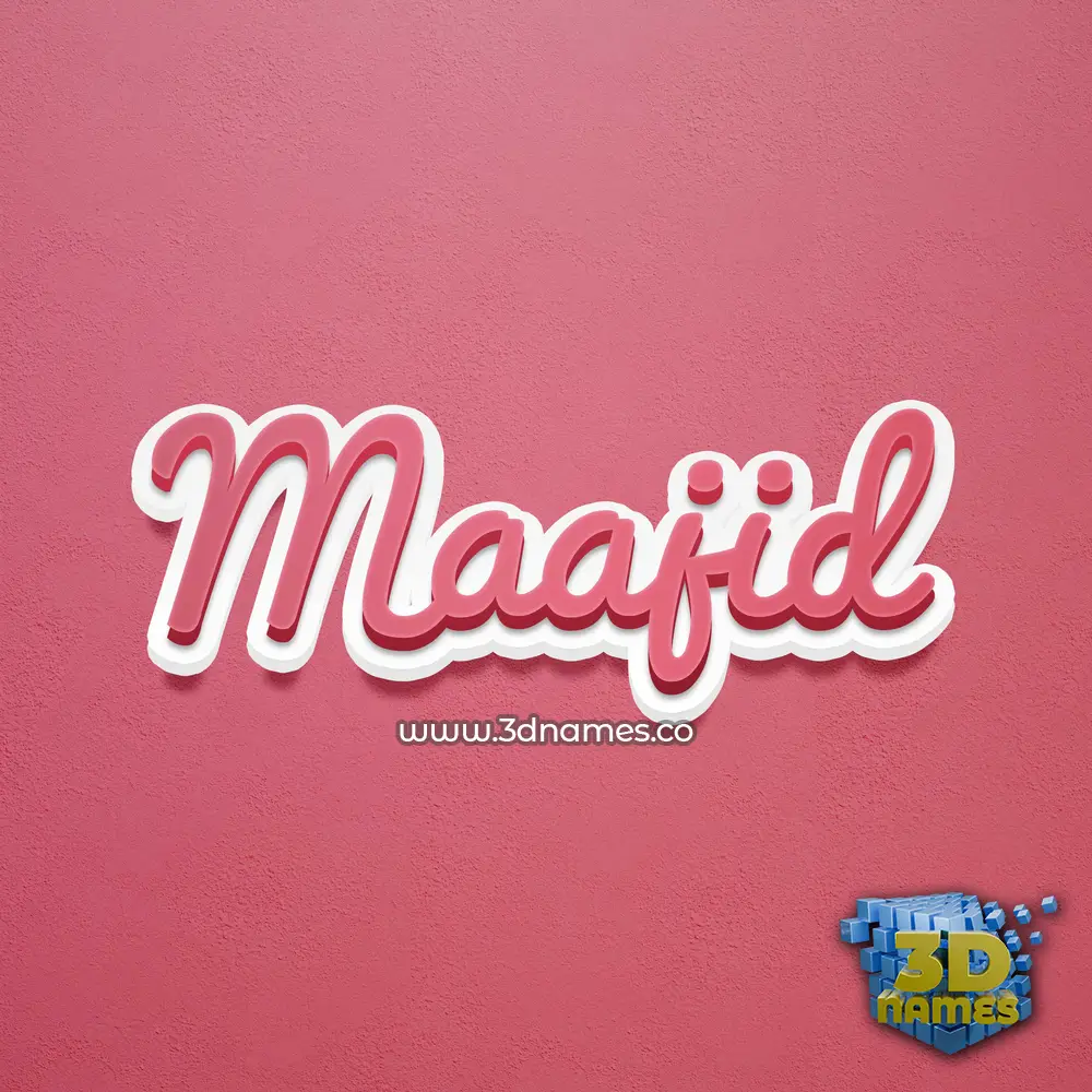 maajid in Red Scribble style - 3D name wallpaper