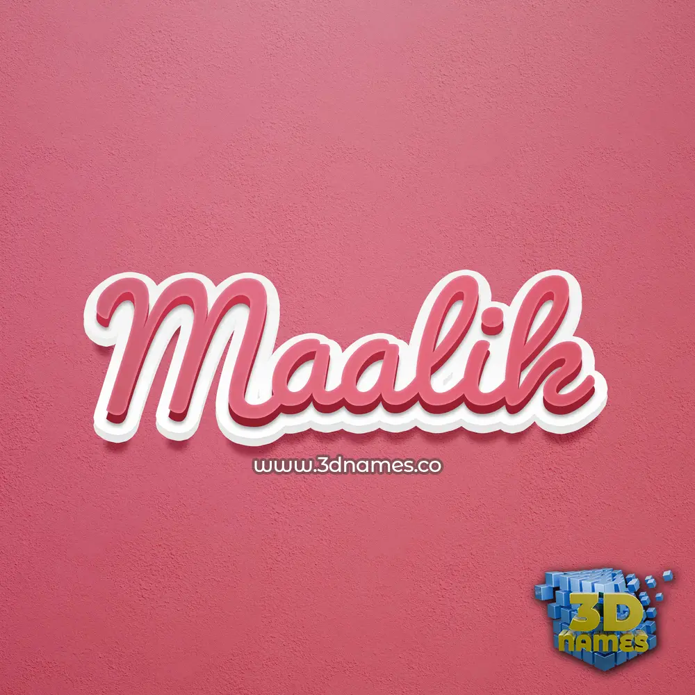 maalik in Red Scribble style - 3D name wallpaper