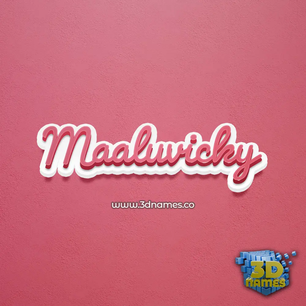 maaluvicky in Red Scribble style - 3D name wallpaper