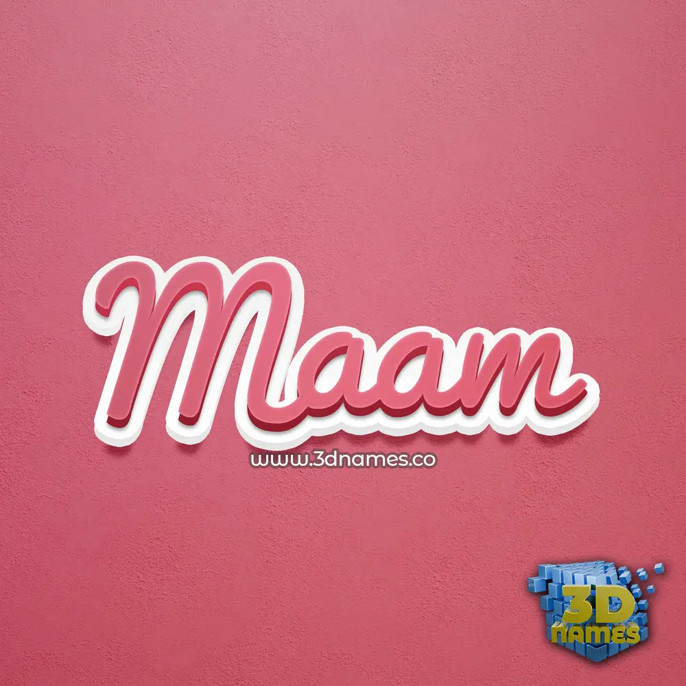 maam in Red Scribble style - 3D name wallpaper