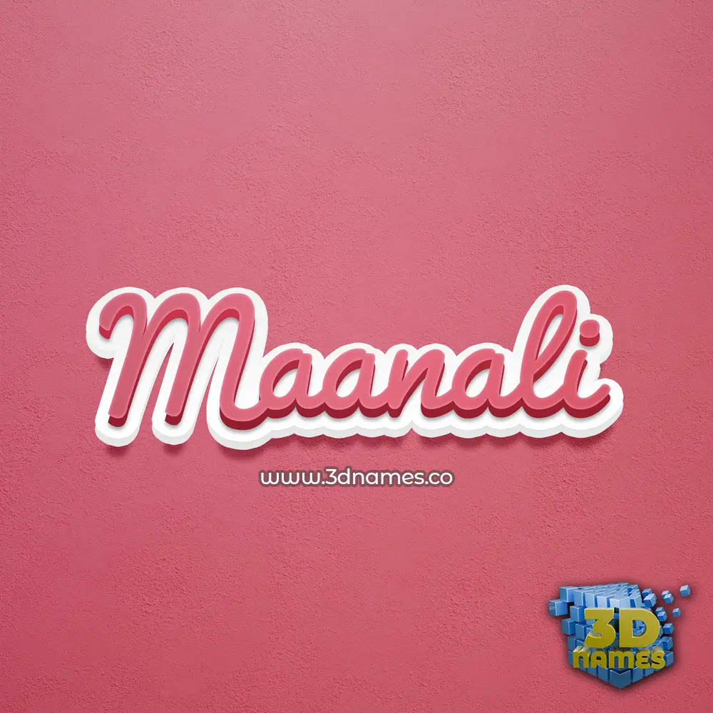 maanali in Red Scribble style - 3D name wallpaper