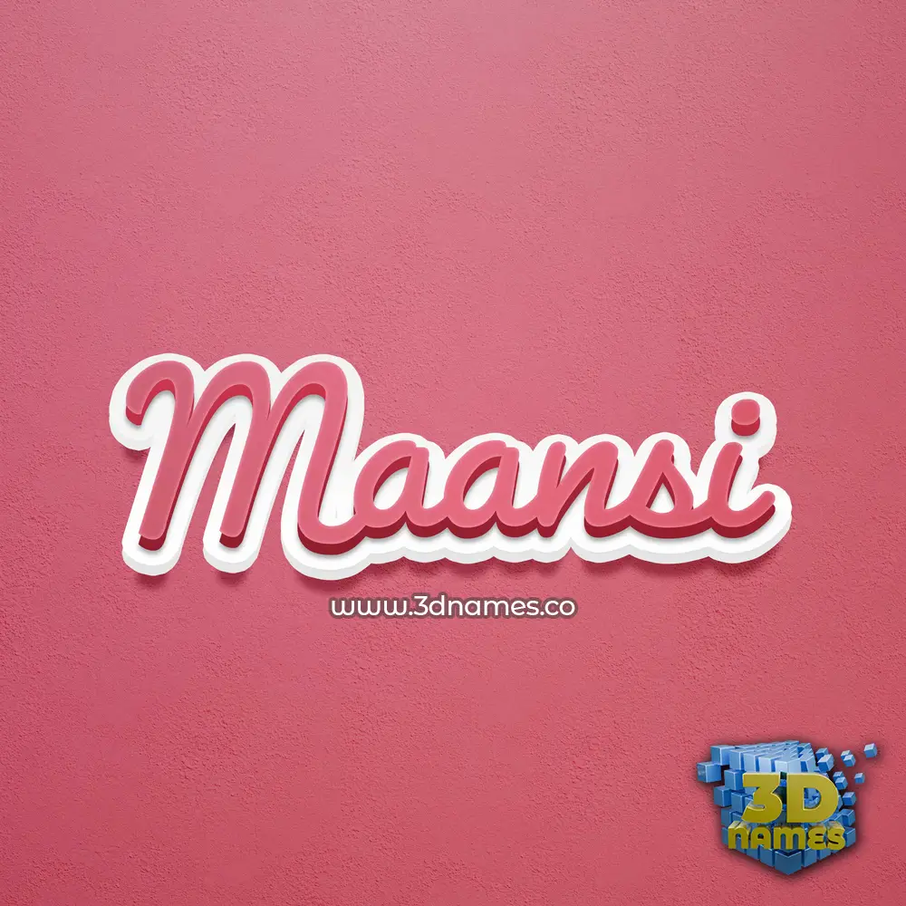 maansi in Red Scribble style - 3D name wallpaper