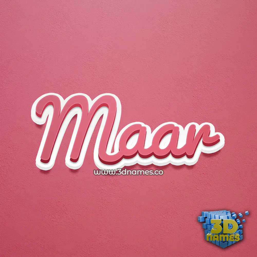 maar in Red Scribble style - 3D name wallpaper