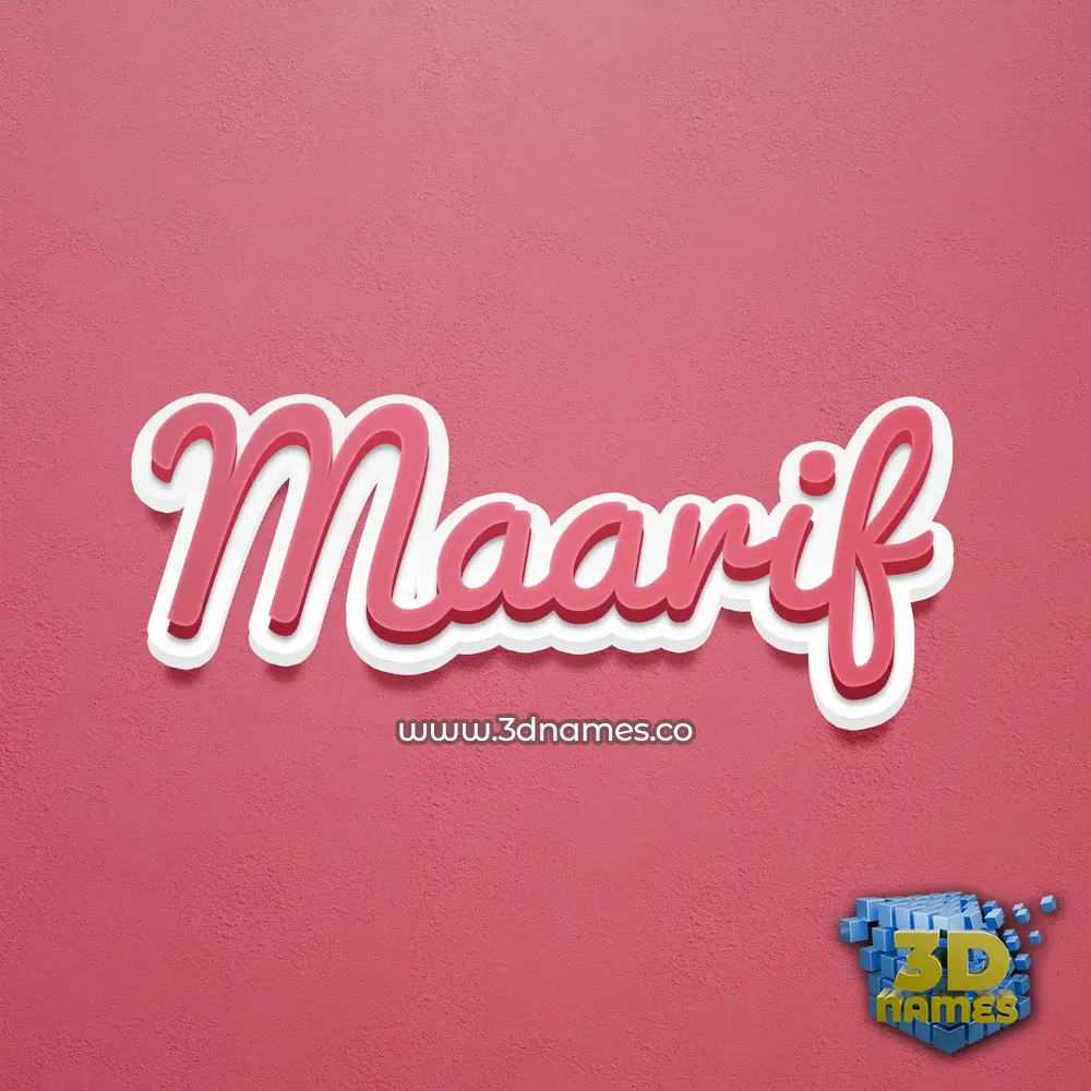 maarif in Red Scribble style - 3D name wallpaper