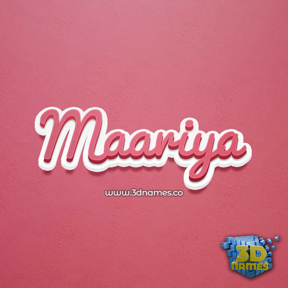 maariya in Red Scribble style - 3D name wallpaper