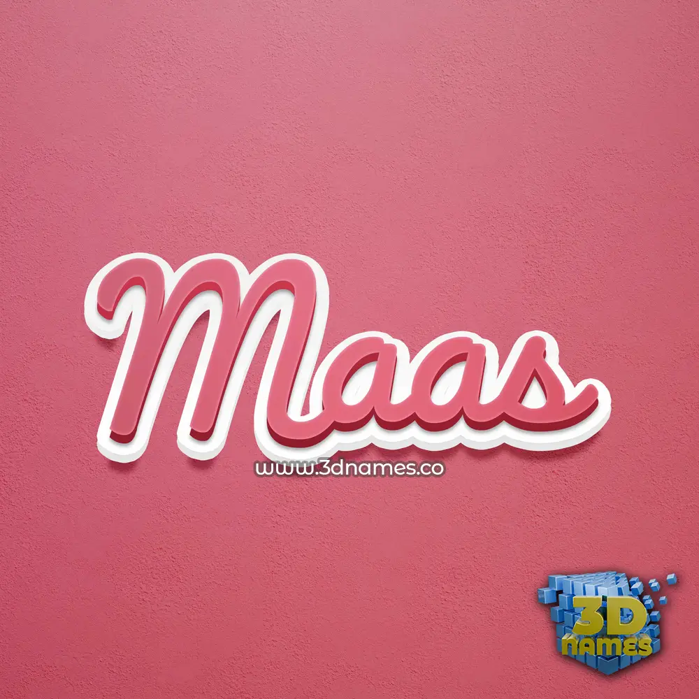 maas in Red Scribble style - 3D name wallpaper