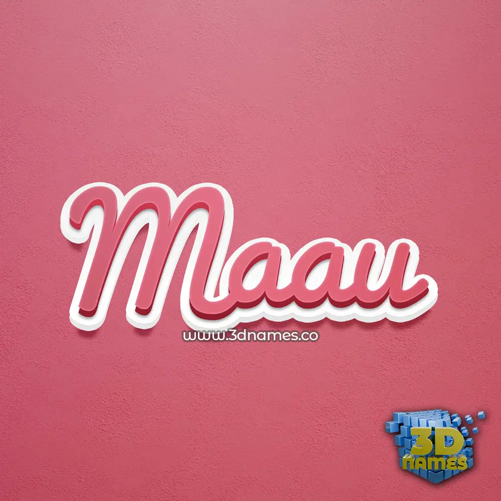 maau in Red Scribble style - 3D name wallpaper