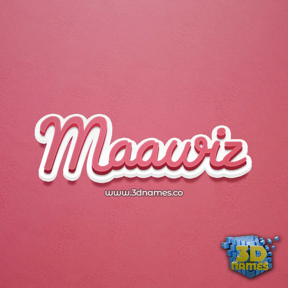 maawiz in Red Scribble style - 3D name wallpaper