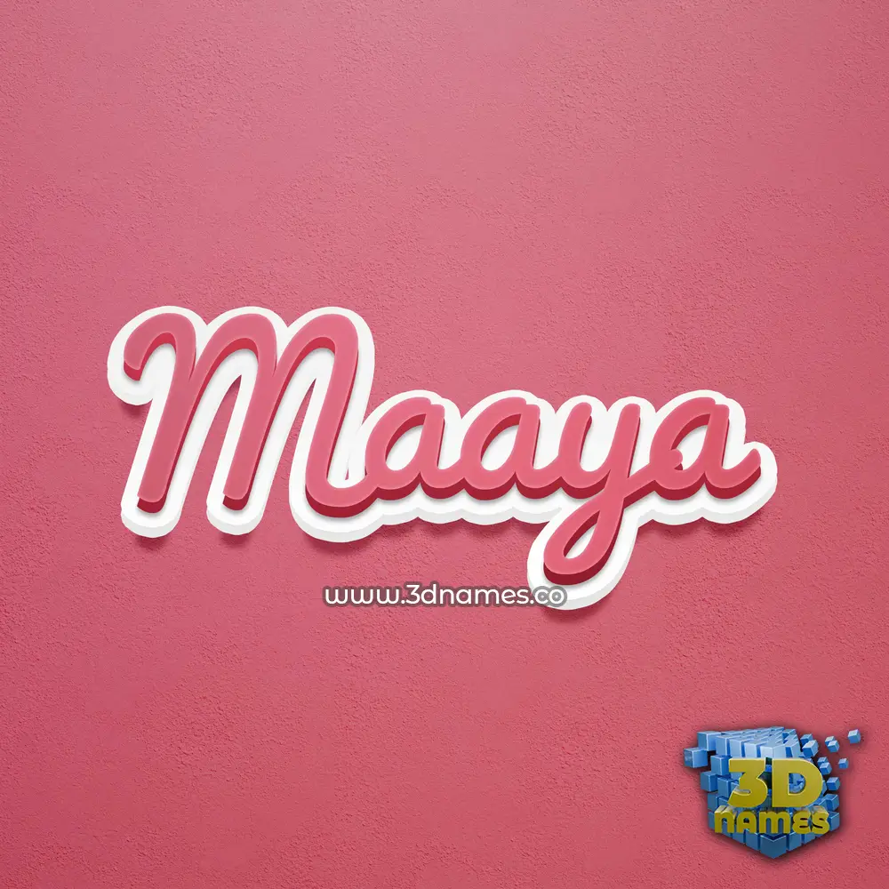 maaya in Red Scribble style - 3D name wallpaper