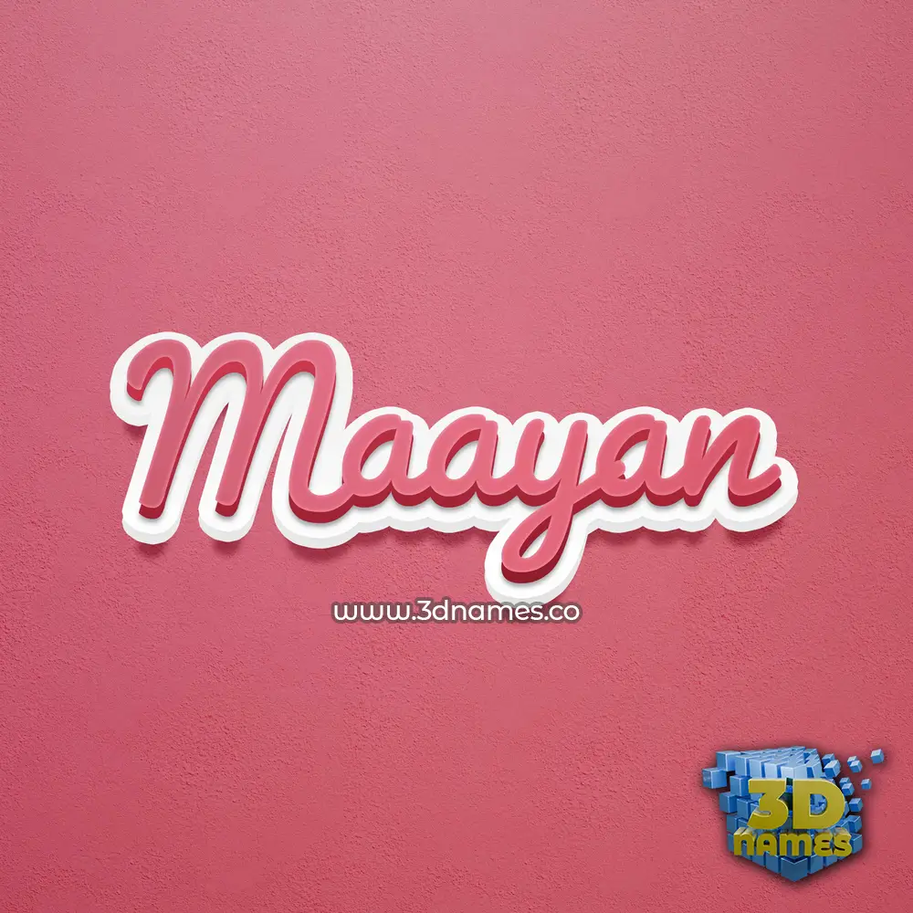 maayan in Red Scribble style - 3D name wallpaper