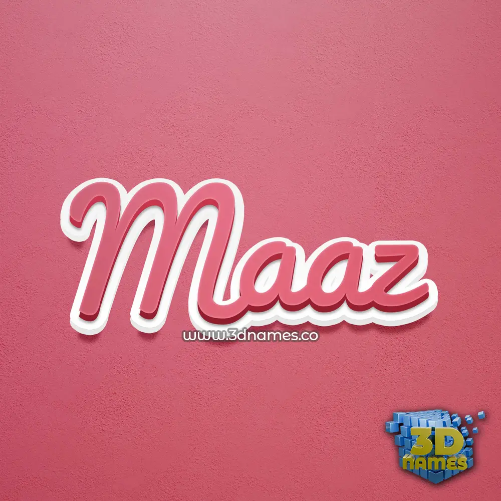 maaz in Red Scribble style - 3D name wallpaper