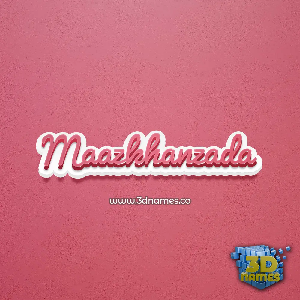 maazkhanzada in Red Scribble style - 3D name wallpaper