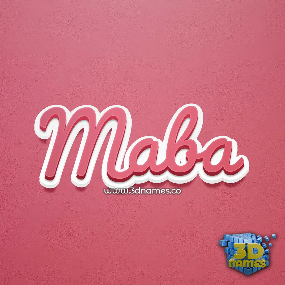 maba in Red Scribble style - 3D name wallpaper