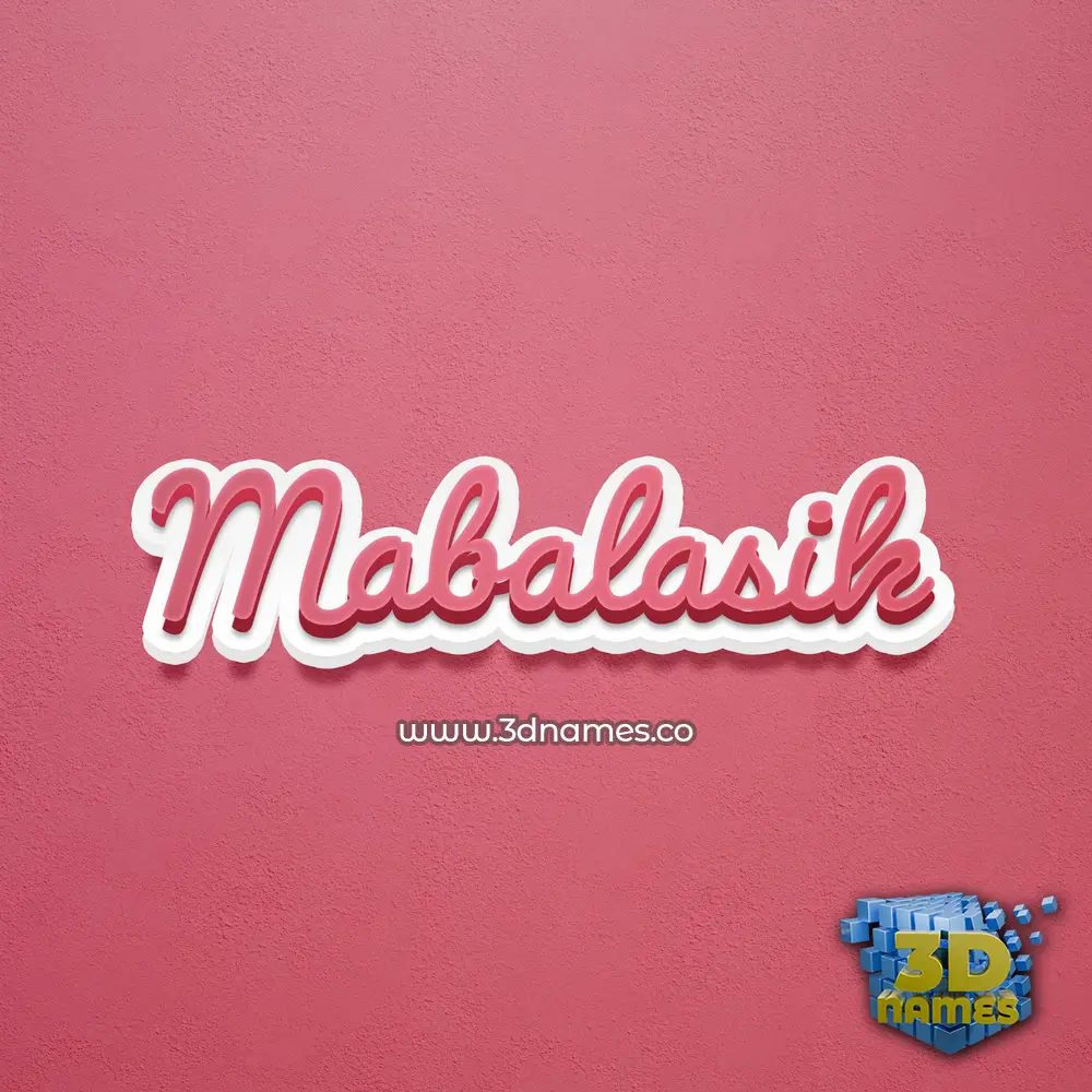 mabalasik in Red Scribble style - 3D name wallpaper
