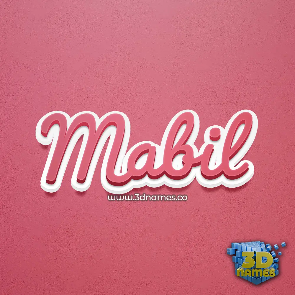 mabil in Red Scribble style - 3D name wallpaper