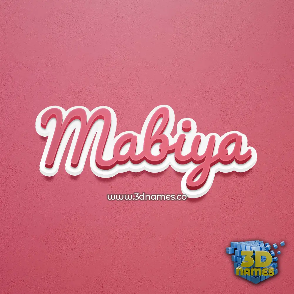 mabiya in Red Scribble style - 3D name wallpaper