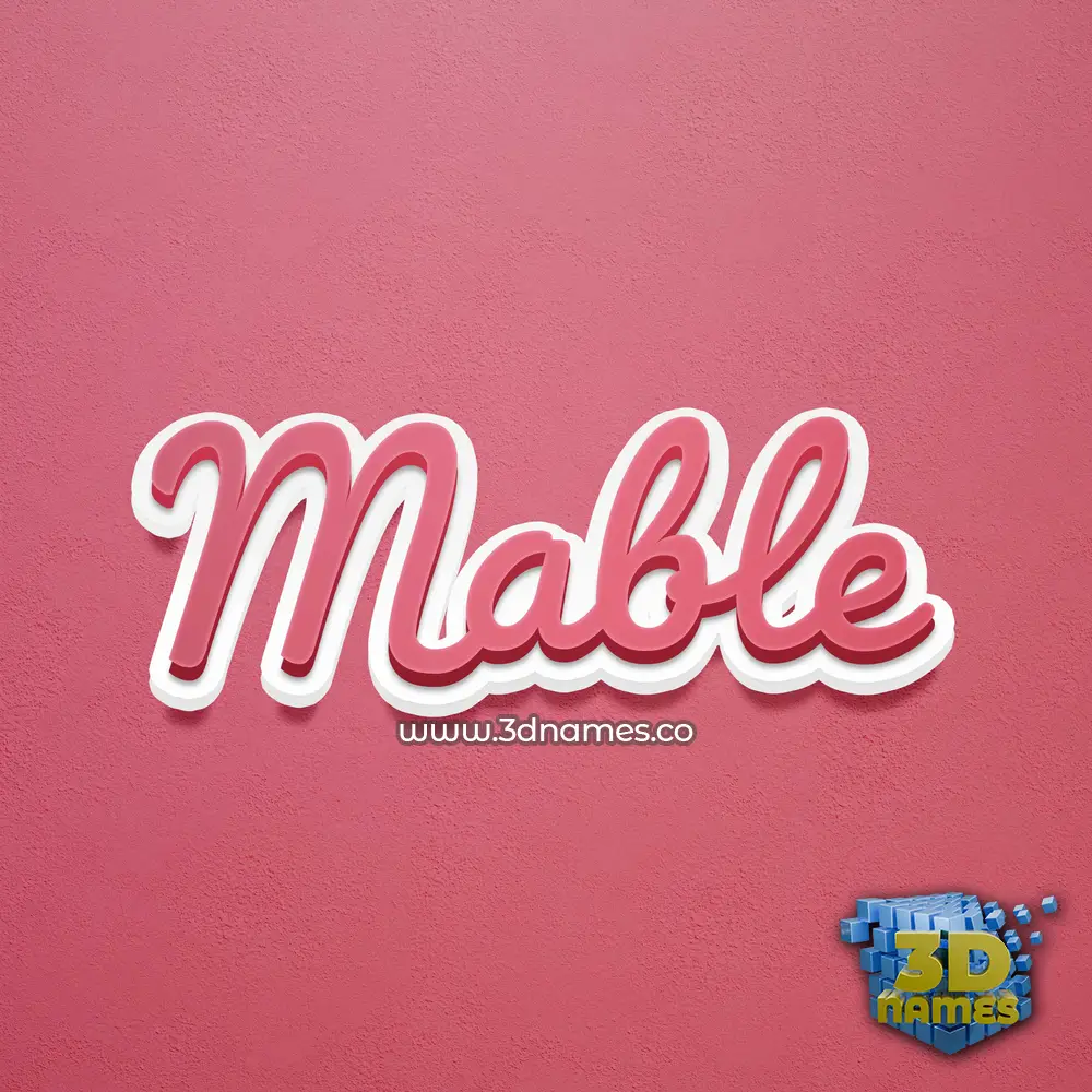 mable in Red Scribble style - 3D name wallpaper