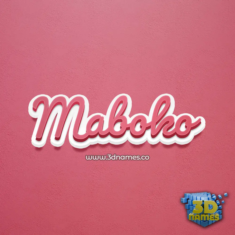 maboko in Red Scribble style - 3D name wallpaper