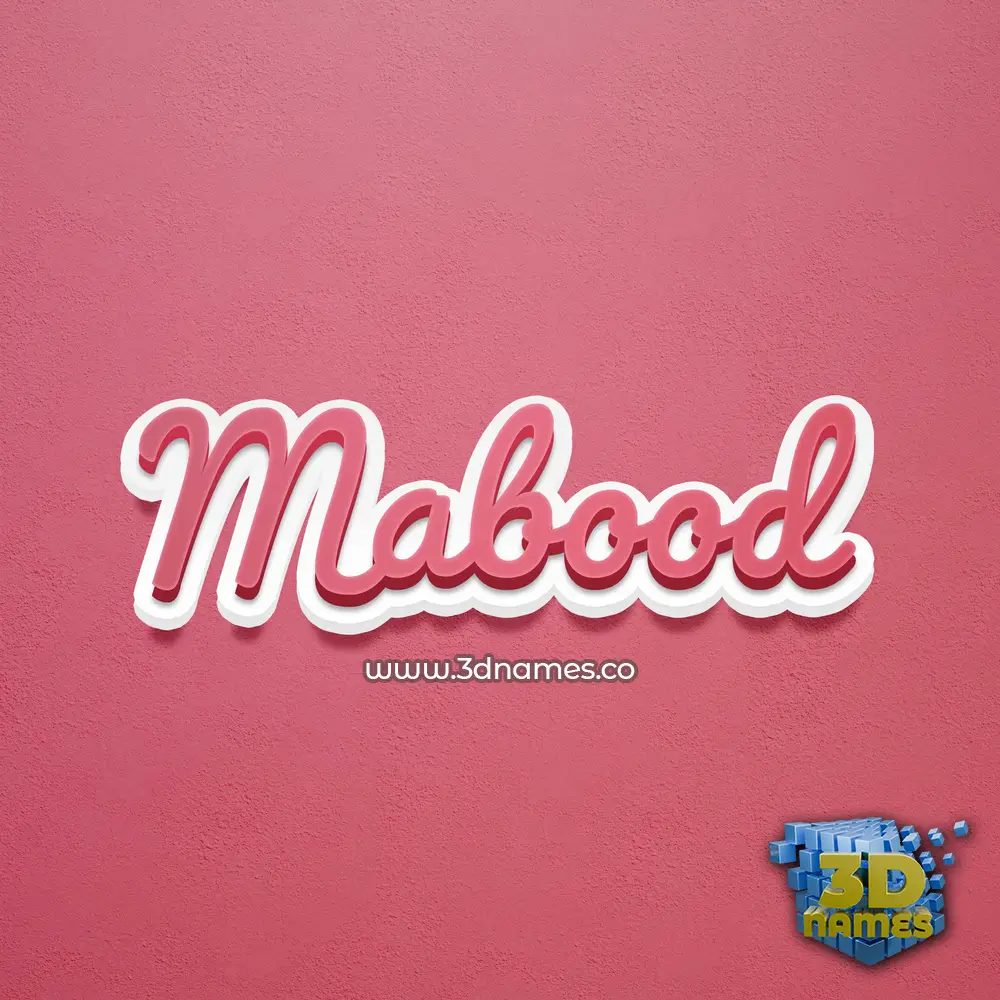 mabood in Red Scribble style - 3D name wallpaper