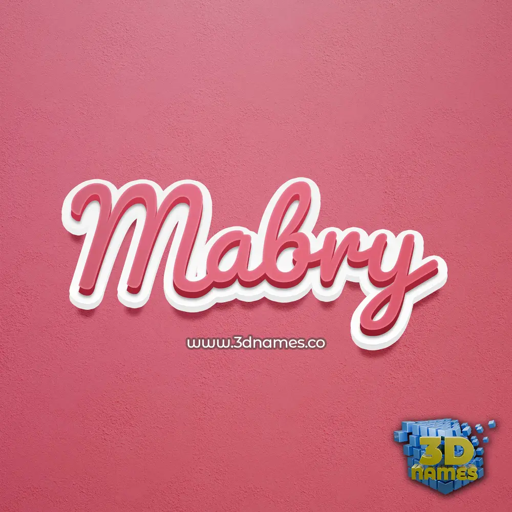 mabry in Red Scribble style - 3D name wallpaper