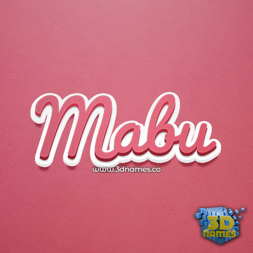 mabu in Red Scribble style - 3D name wallpaper