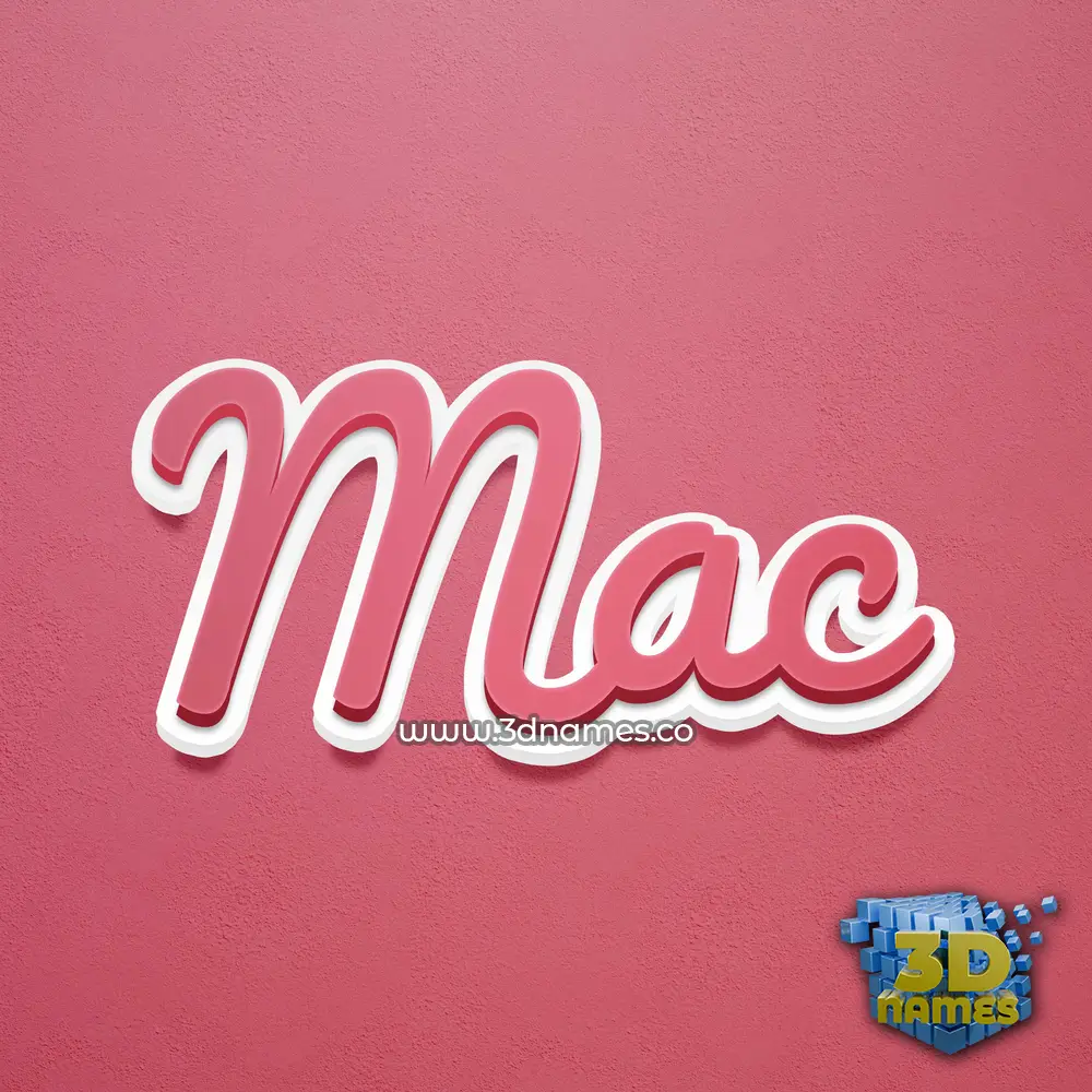 mac in Red Scribble style - 3D name wallpaper