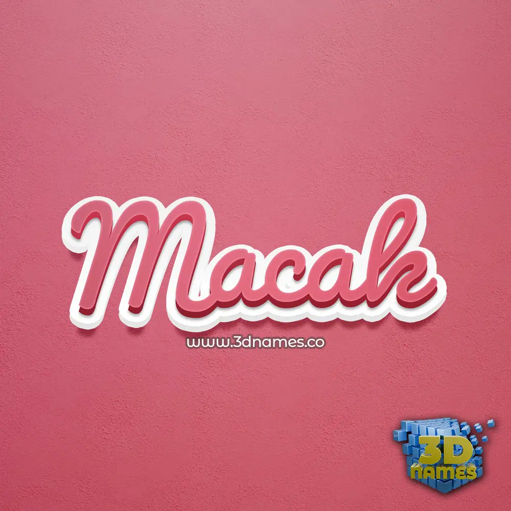 macak in Red Scribble style - 3D name wallpaper
