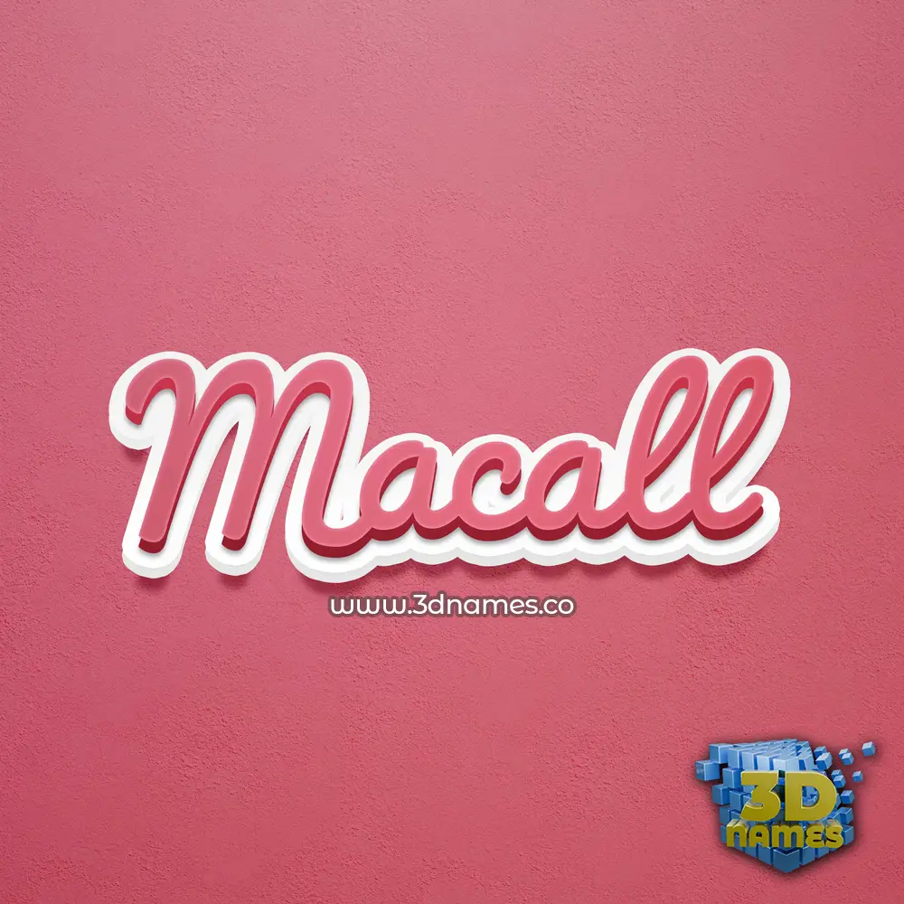 macall in Red Scribble style - 3D name wallpaper